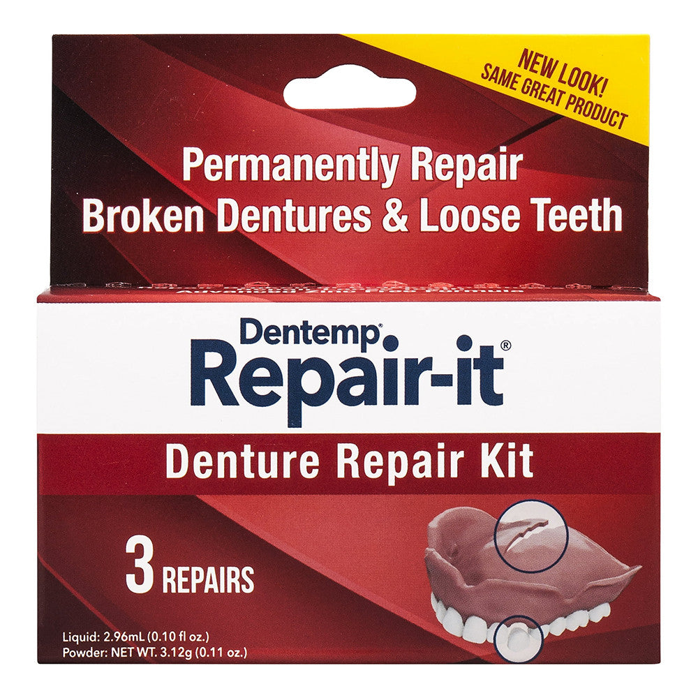 Dentemp Repair It Advanced Formula Denture Repair Kit, Repairs, 3 Ea